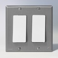 Leviton WALLPLATES AM TREATED 2GD SS PLATE 84409-A40